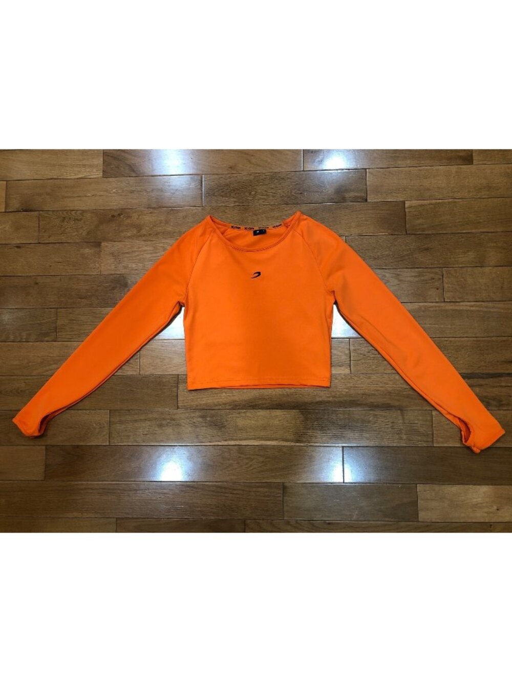 Boxraw Long Sleeve Crewneck Orange Cropped Top Size M Fitness Training Athletic